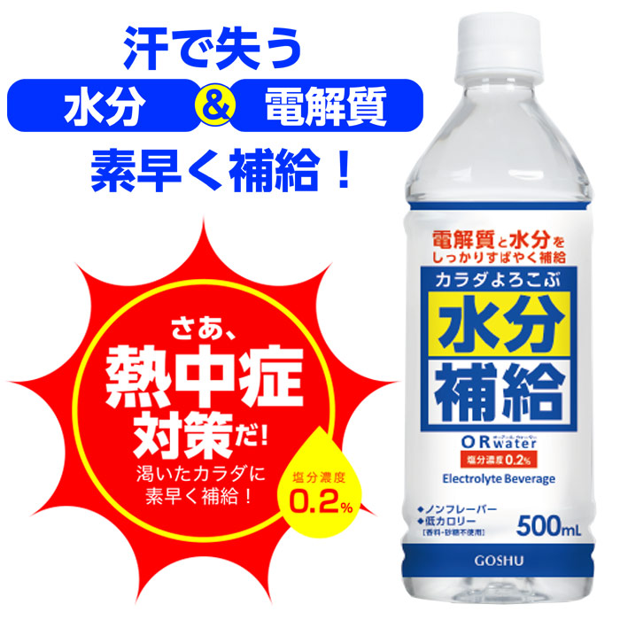 補水対策 カラダよろこぶ水分補給ORウォーター（500ml×24本入）★メーカー直送★