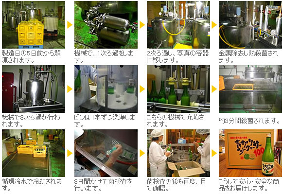青切シークワーサー製造工程